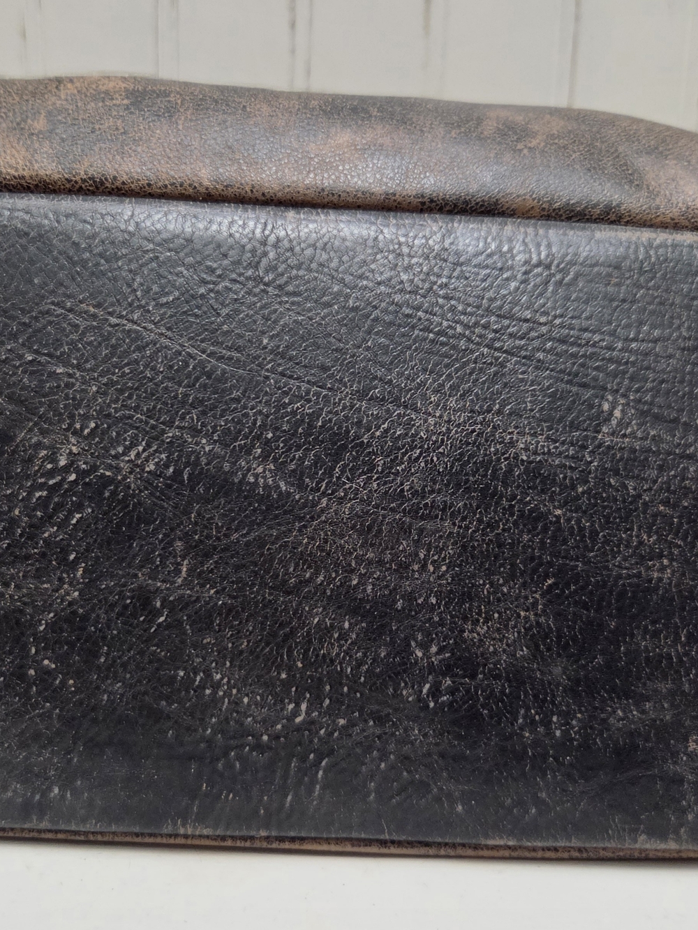 Bed Stu Big Fork Distressed Two-Tone Brown Leather Shoulder Bag Purse - Picture 3 of 16